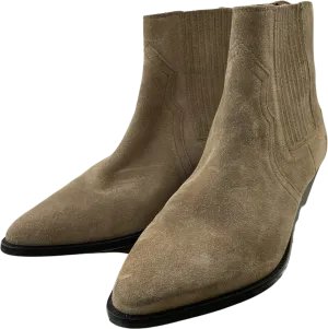 00's Taupe Suede Western Boots by Isabel Marant