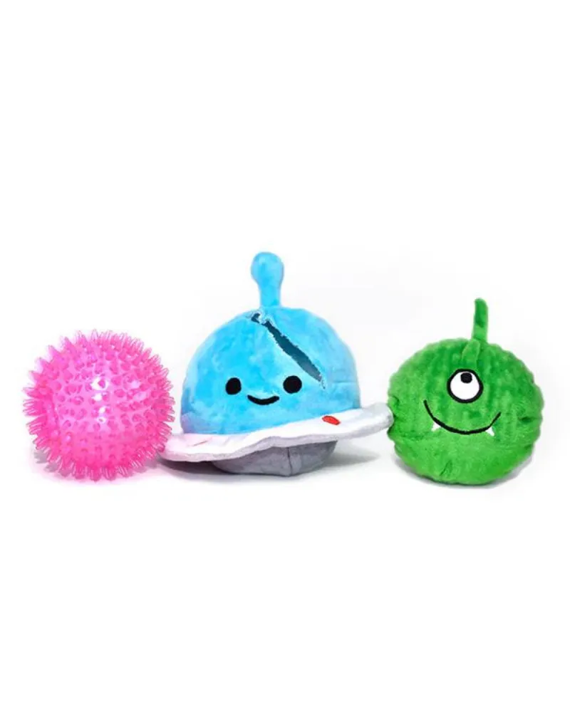 3-In-1 Spaceship   Alien   Squeaky Ball Dog Toy