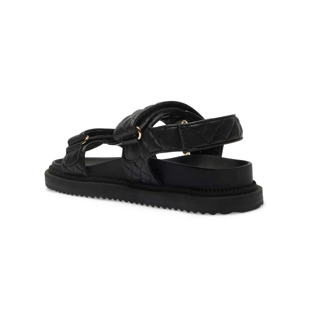 Bermuda Sandal in Black Smooth