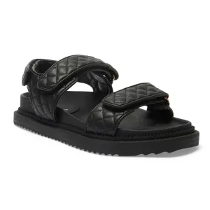 Bermuda Sandal in Black Smooth