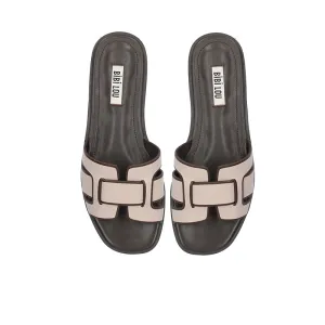 Bibi Lou Holly Nude Leather Flat Sandals