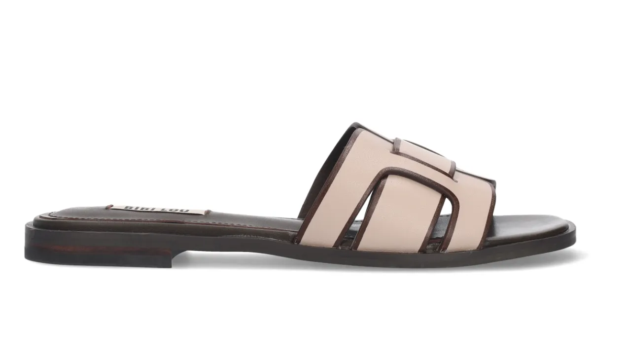 Bibi Lou Holly Nude Leather Flat Sandals