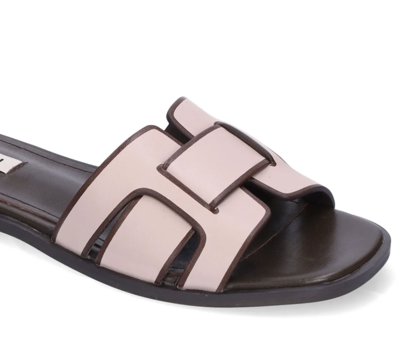 Bibi Lou Holly Nude Leather Flat Sandals