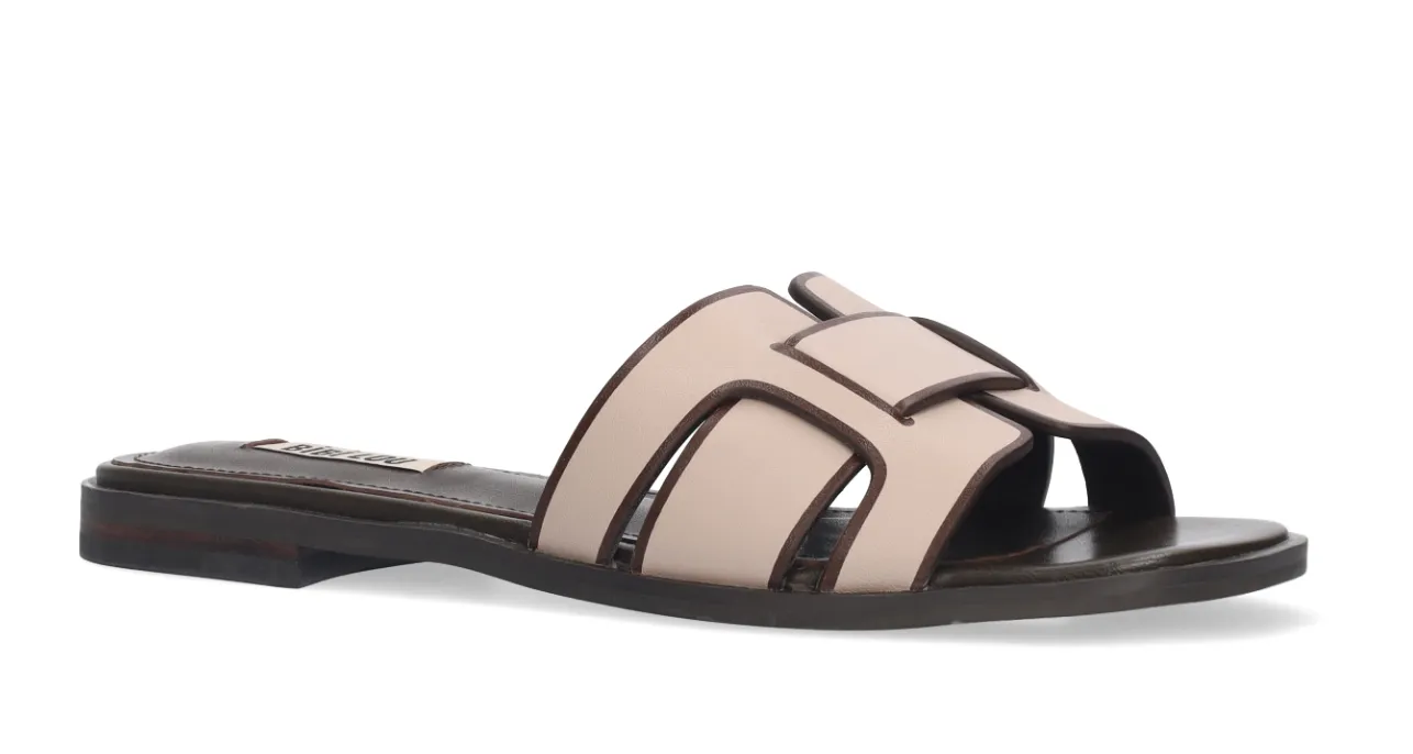 Bibi Lou Holly Nude Leather Flat Sandals