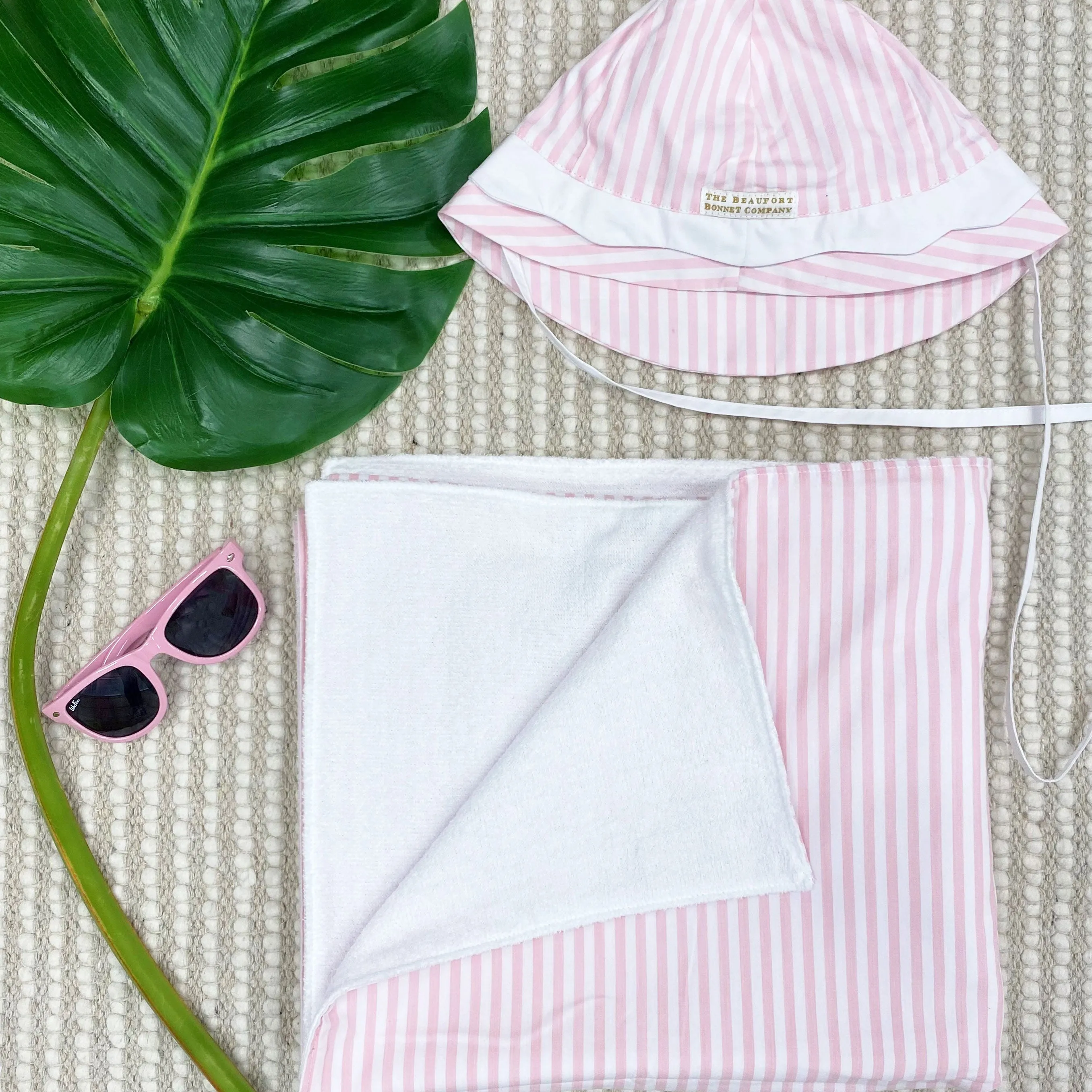 Bishop Bath & Beach Towel - Pinckney Pink Stripe