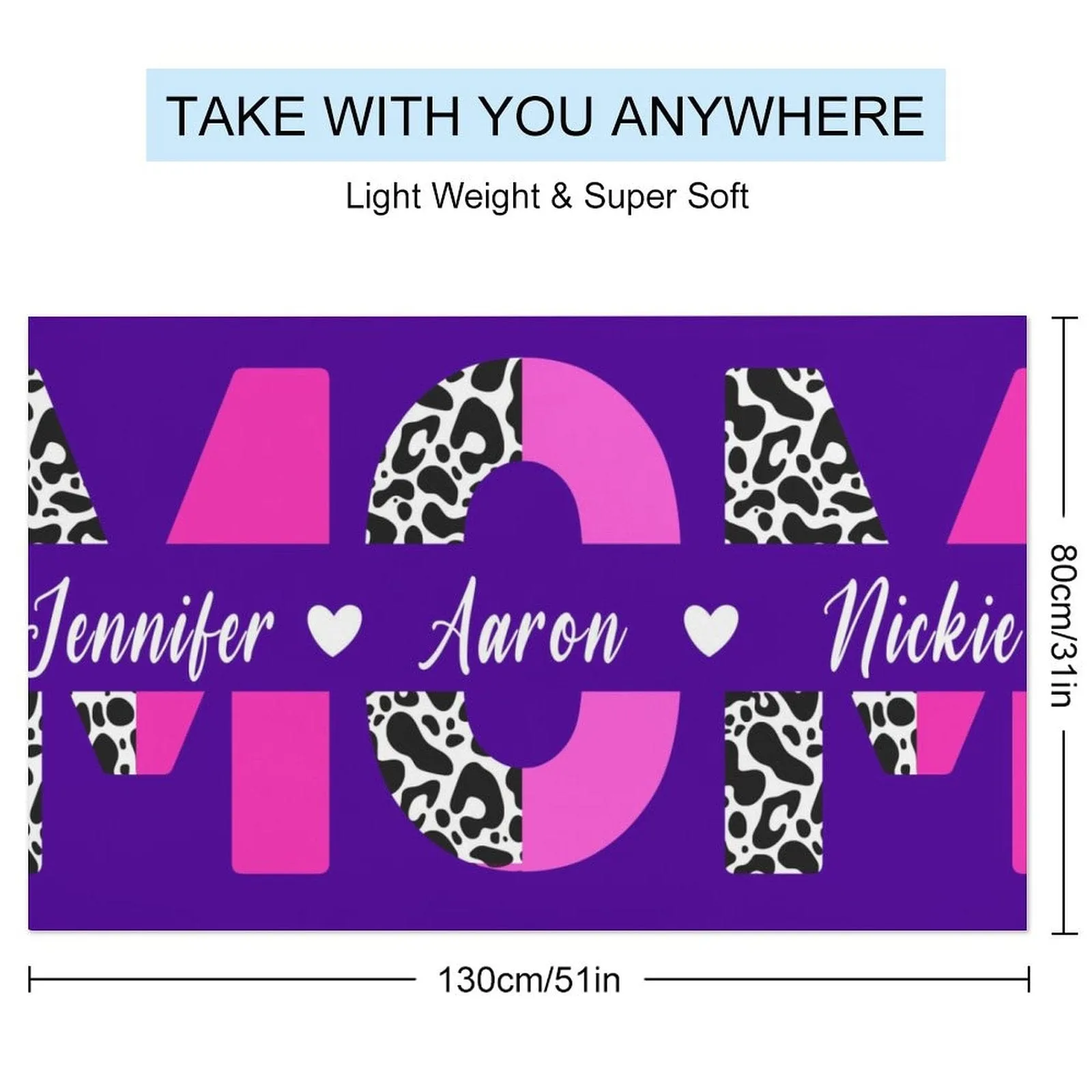 Custom Name Purple Beach Towel Quick-Dry, Super Absorbent, Non-Fading, Beach&Bath  Personalized Mother's Day Surprise Gift Beach Towel