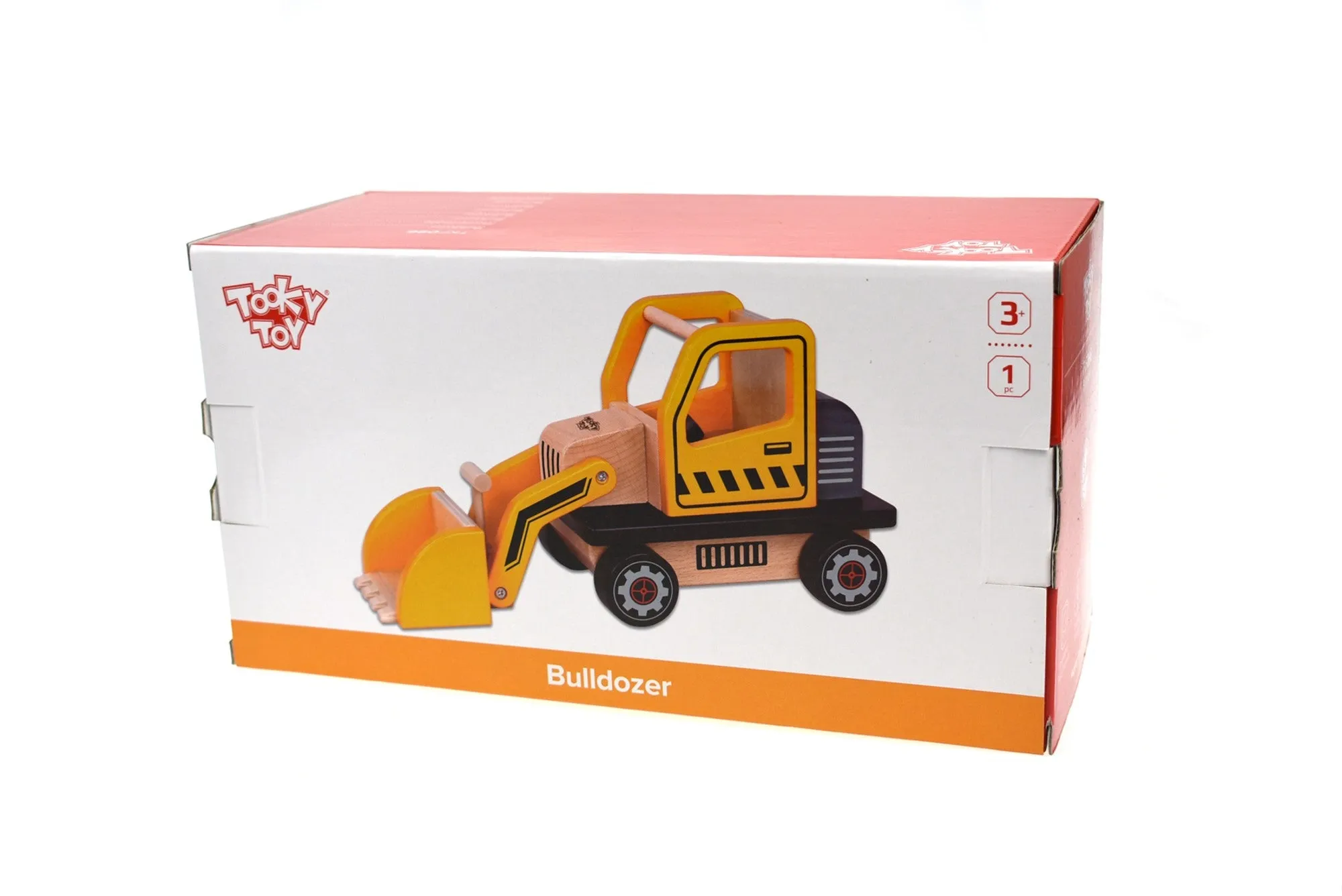 Excavator toy wooden bulldozer with movable parts-large 28 cm length- gift ready.