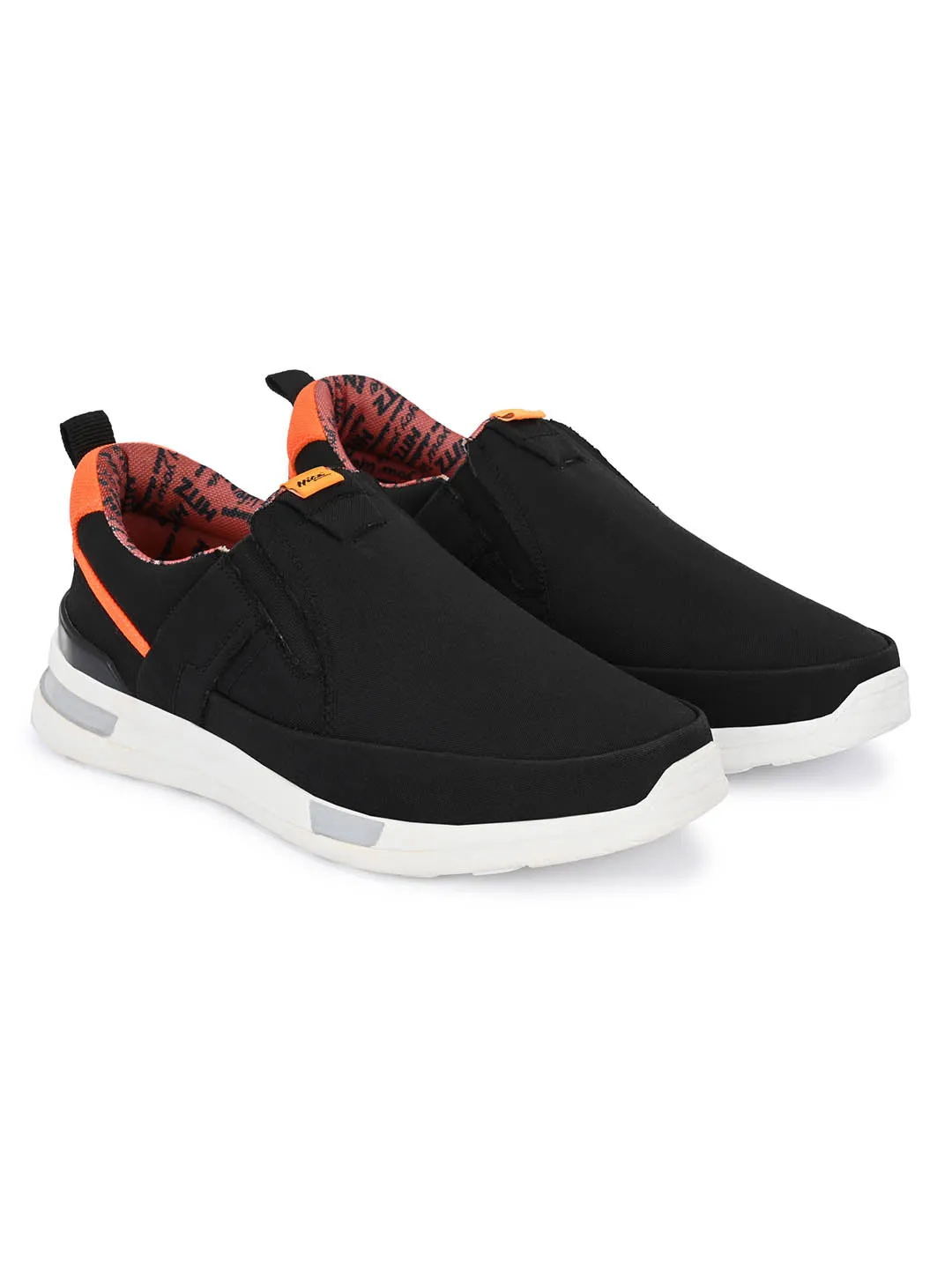 Hitz Men's Black Running Slip On Shoes