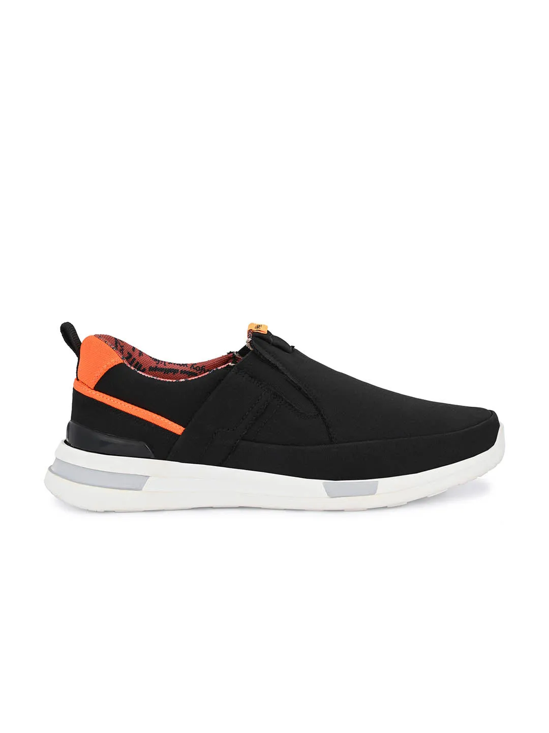 Hitz Men's Black Running Slip On Shoes