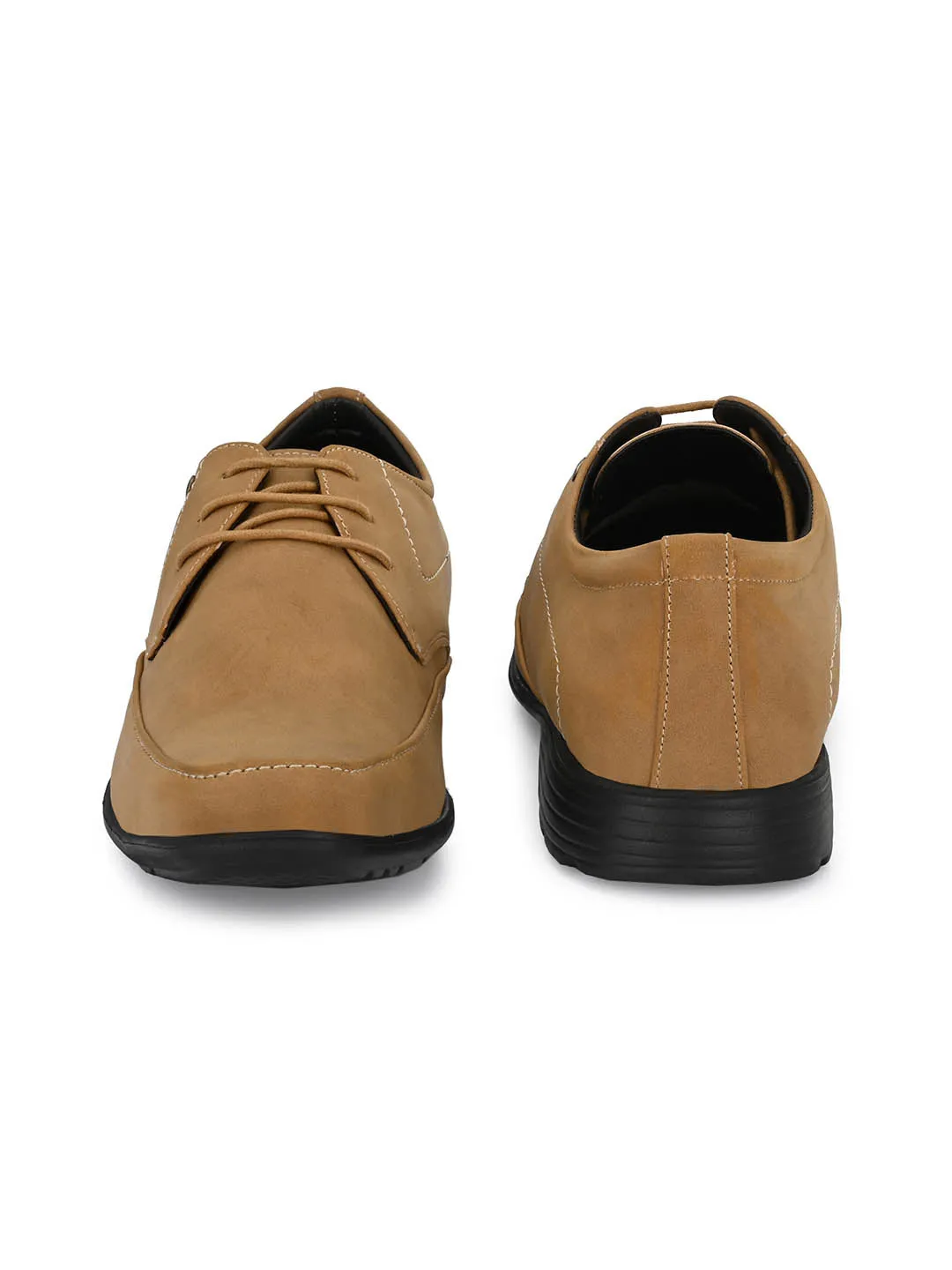 Hitz Men's Tan Lace-up Comfort Casual Shoes