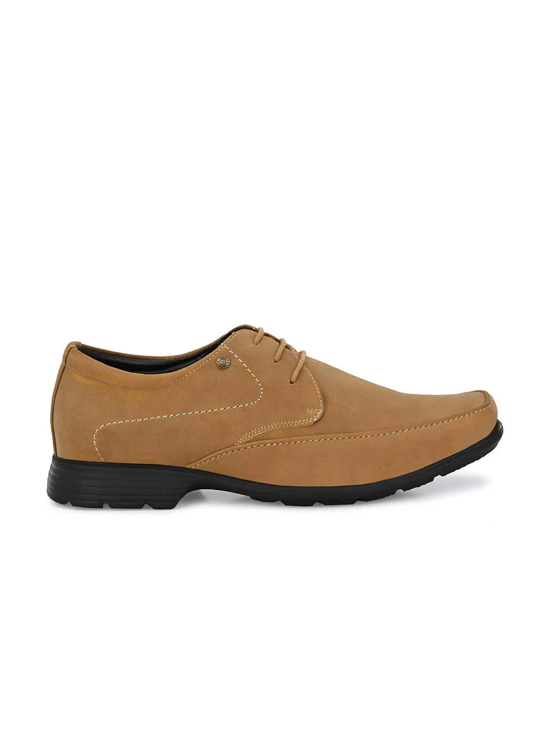 Hitz Men's Tan Lace-up Comfort Casual Shoes