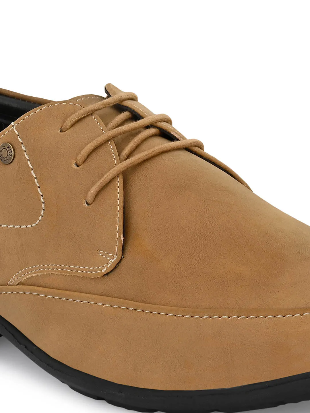 Hitz Men's Tan Lace-up Comfort Casual Shoes