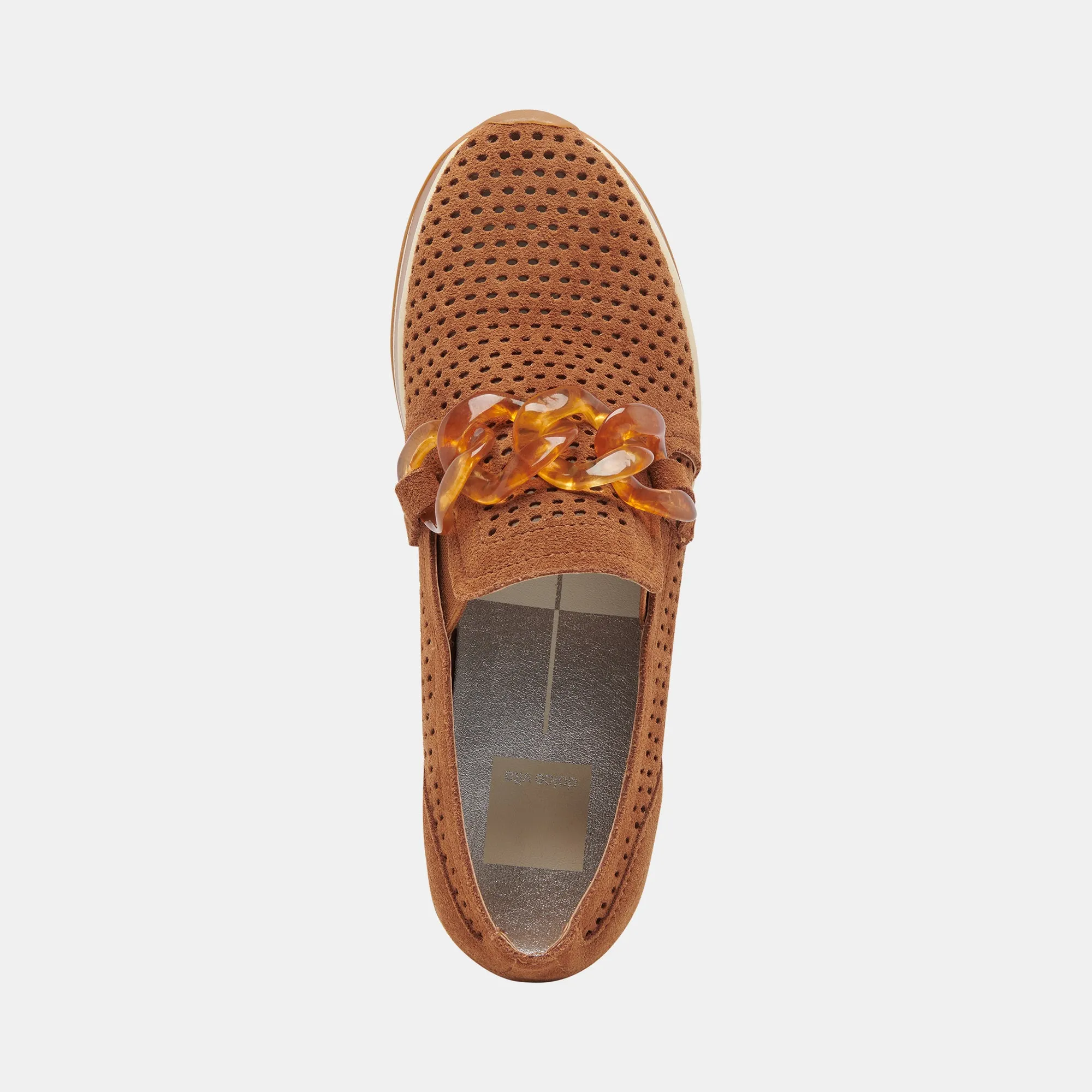 Perforated Pecan Suede Jhenee Sneakers