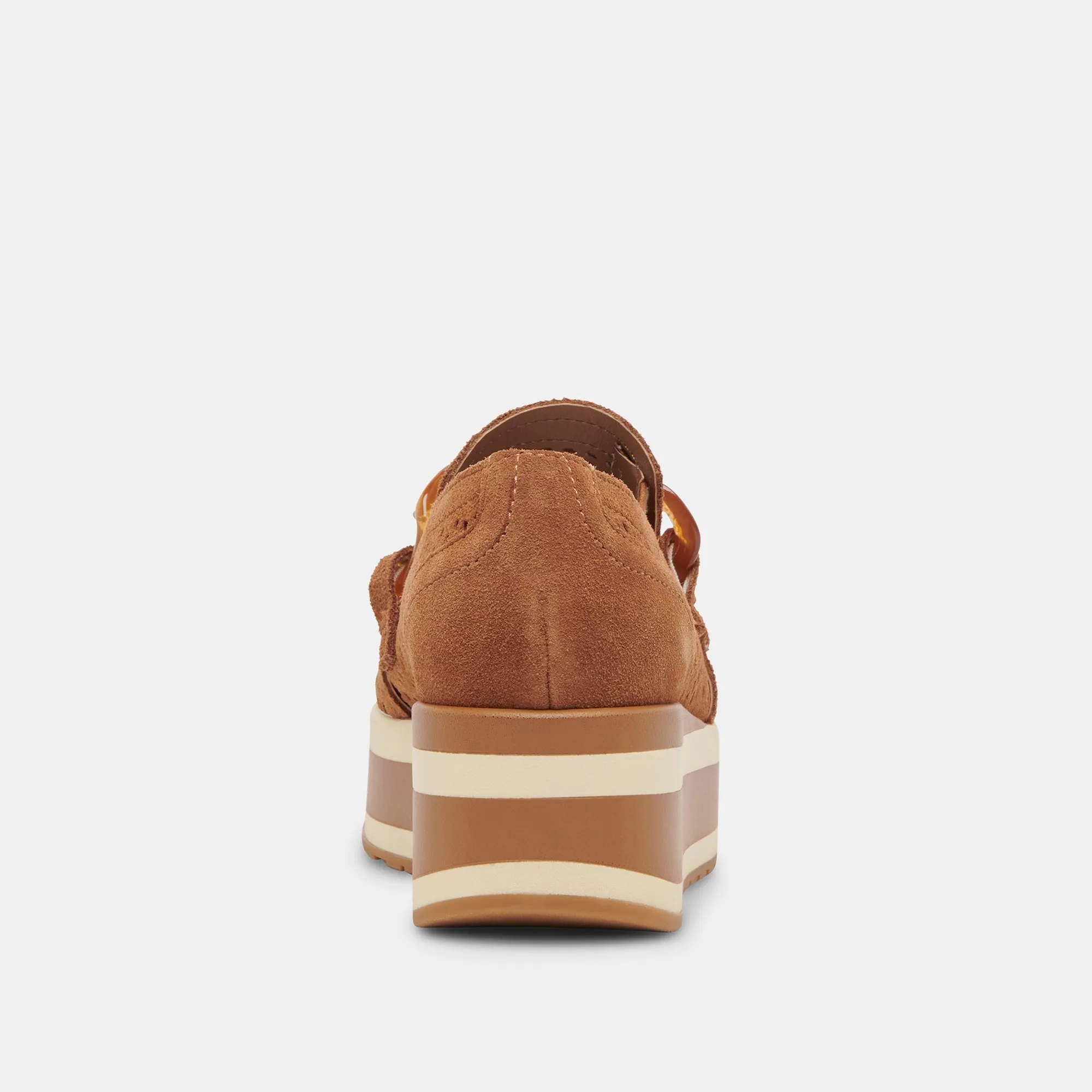 Perforated Pecan Suede Jhenee Sneakers