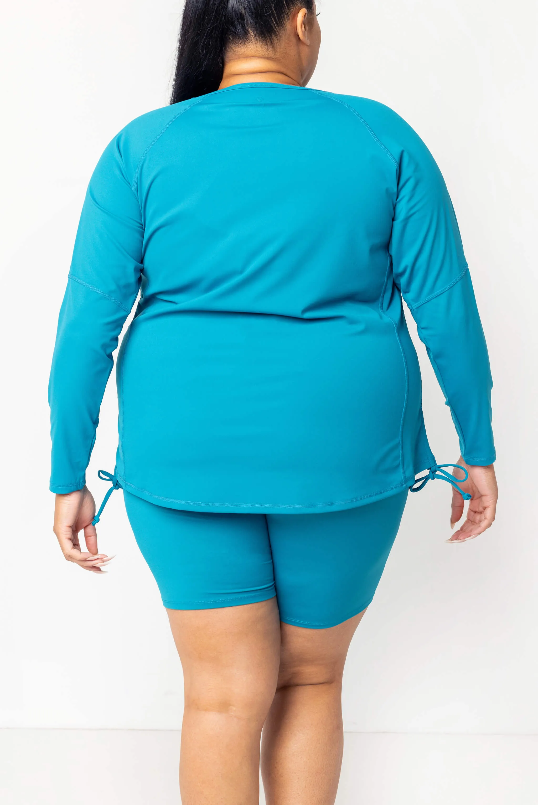 Long Sleeve Swim Rash Guard - Teal