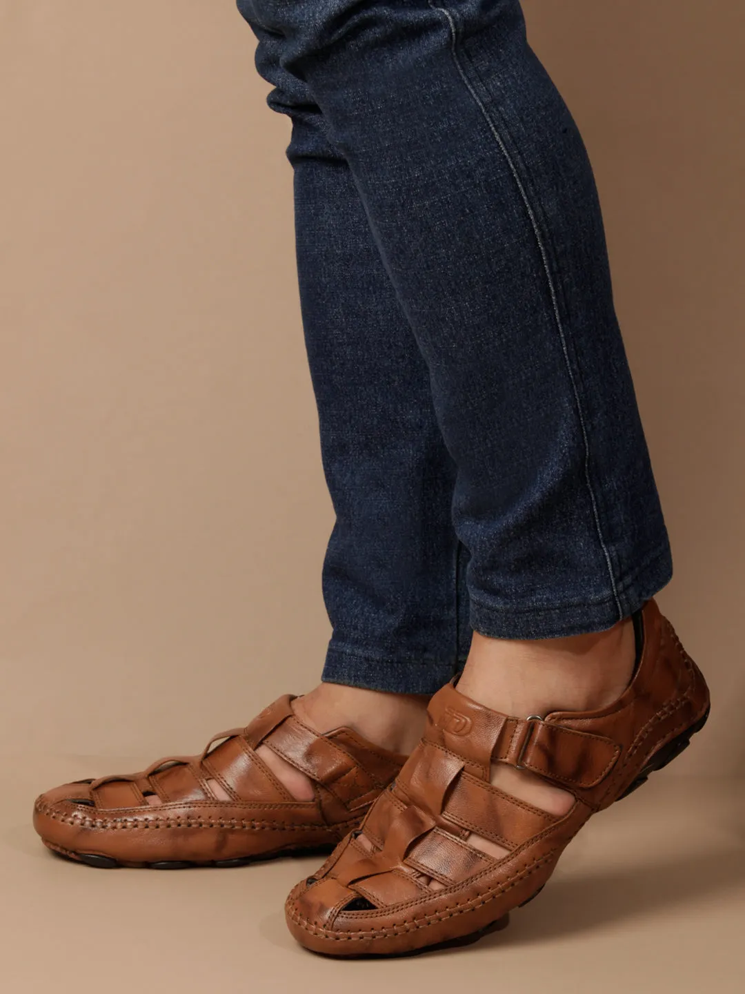 Men Tan Sandal / Slipper (ID4218)