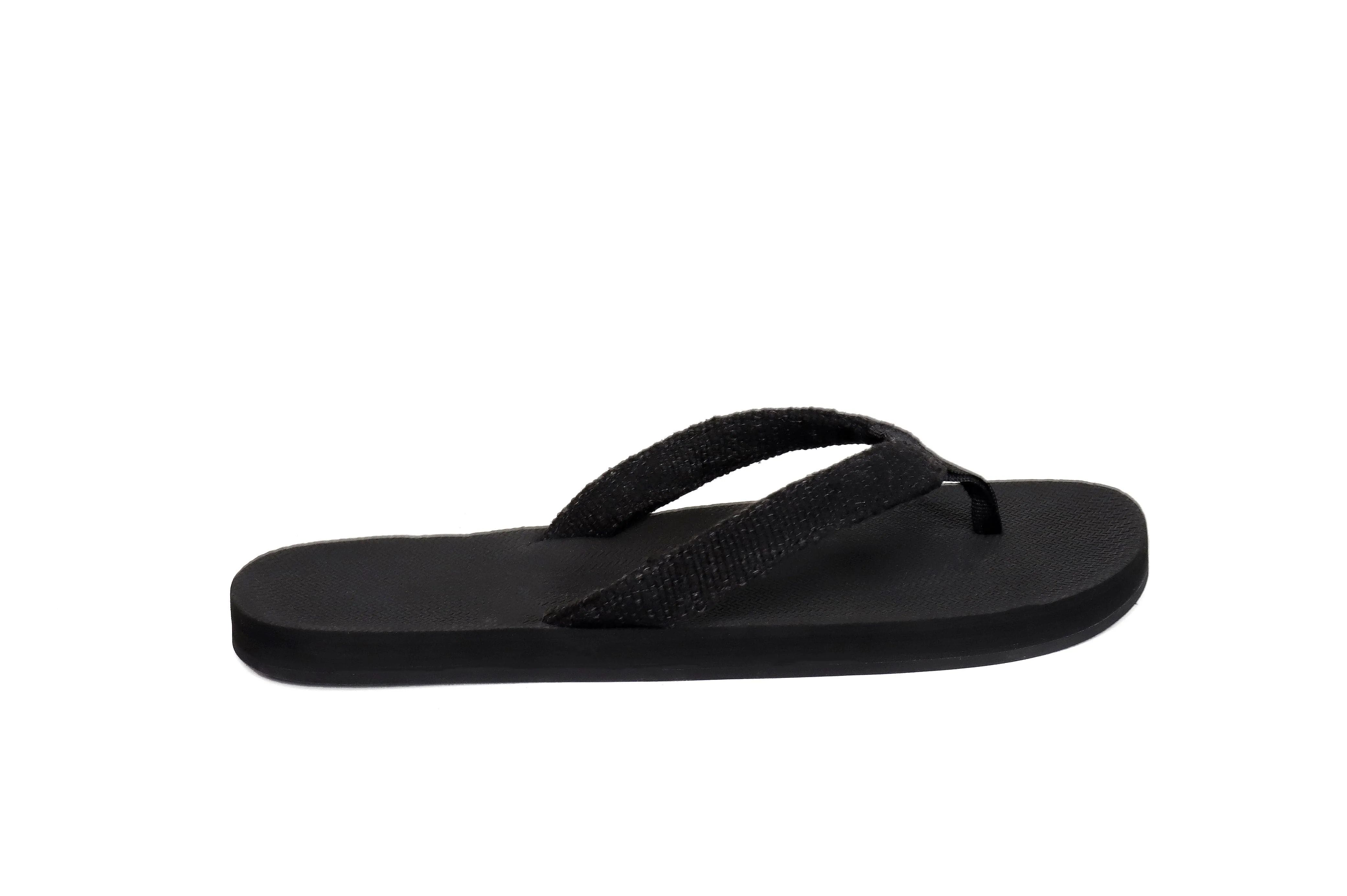 Men’s Flip Flops Recycled Pable Straps - Black/Ketapang