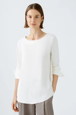 Oui Scoop Neck Blouse With Long Sleeves