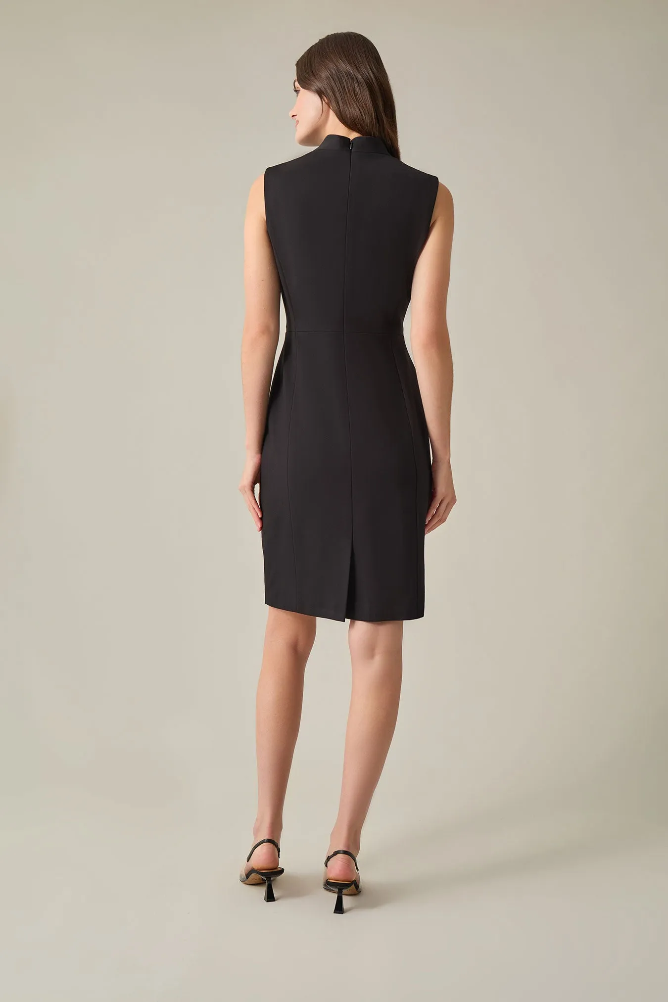 Petite V-Neck Sheath Dress, Compression