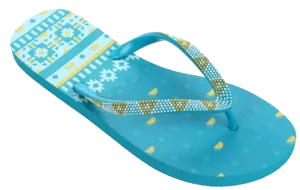 Sandals Ladies Flip Flop Beaded Designer Heal Sandal, Blue, Coral