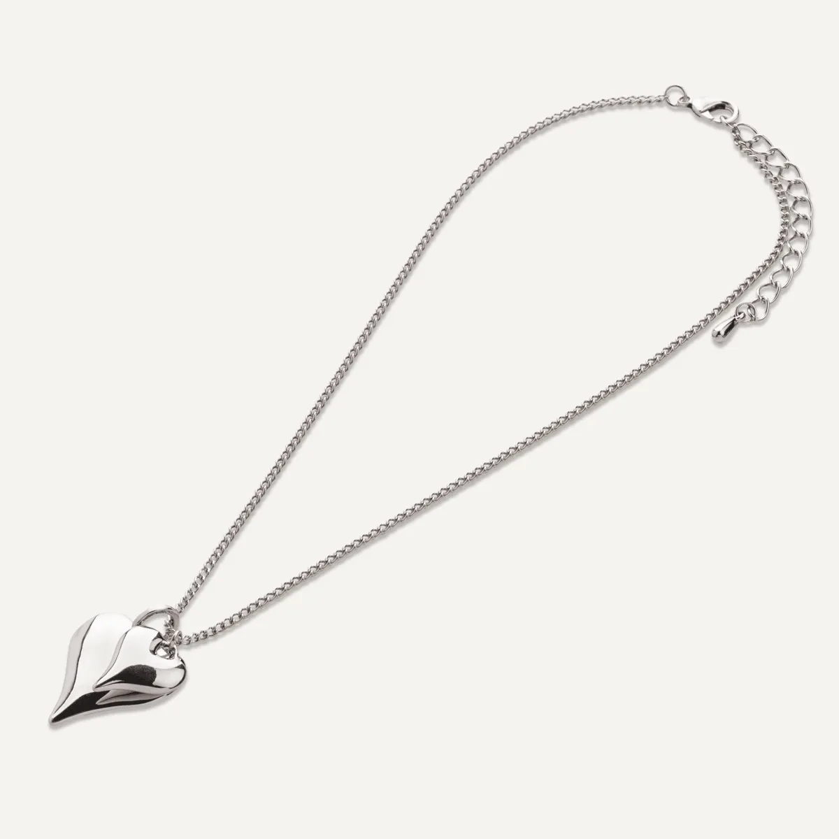 Sweetheart 2 Hearts Pendant Necklace In Silver-Tone