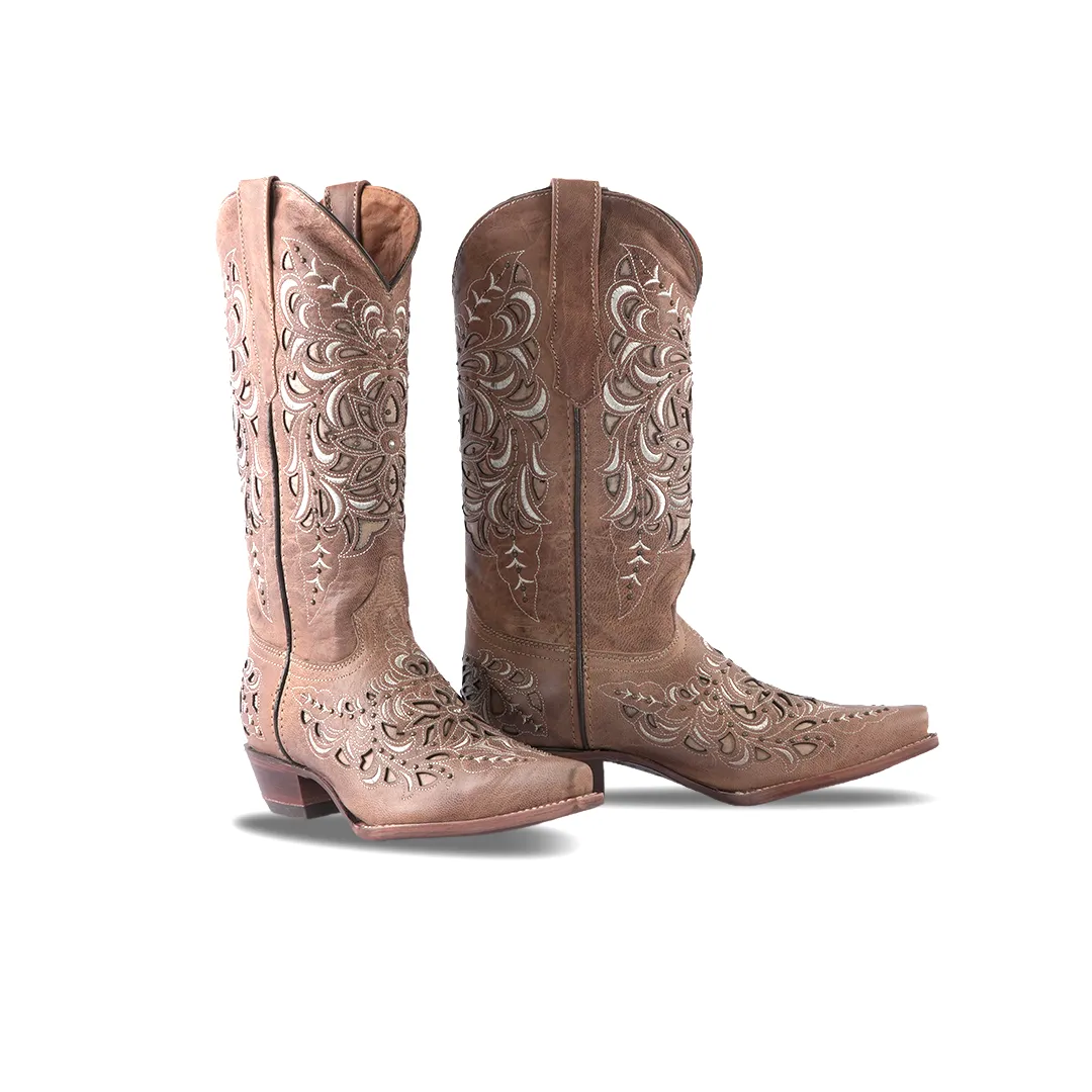 Texas Country Womens Western Boot Sierra Paja Retro Toe E353