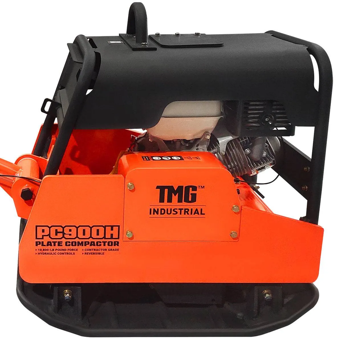 TMG Industrial 10,800-lb Reversible Hydraulic Plate Compactor, 13 HP Honda GX390 Engine, 400-kg Net Weight , Hydraulic Control, TMG-PC900H